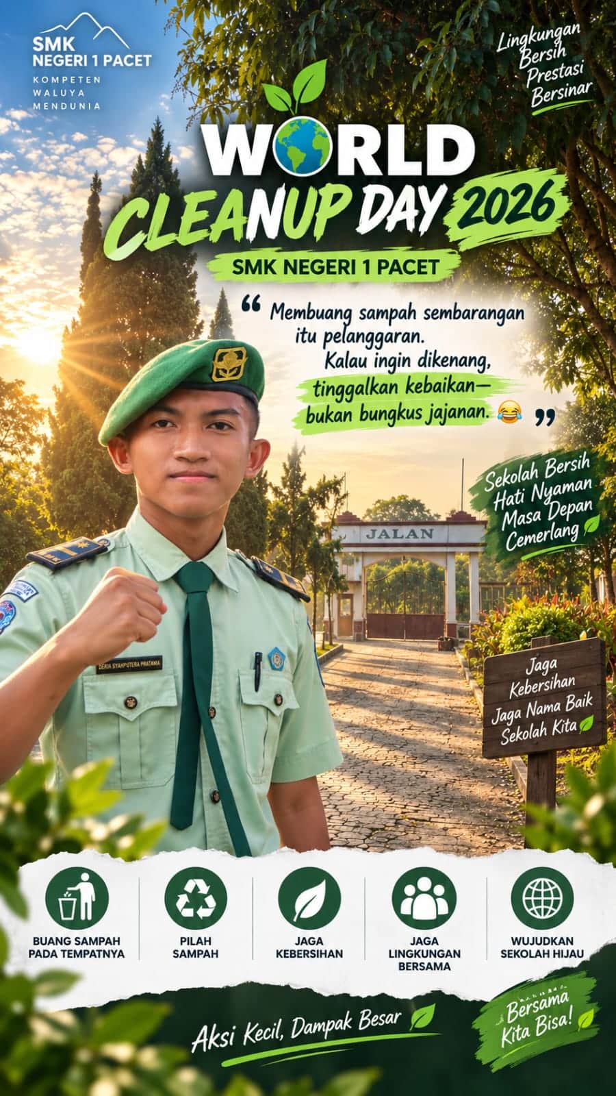 Bersama Bergerak, Bersama Menjaga: Aksi World Cleanup Day Pancawaluya - SMK Negeri 1 Pacet 189 2